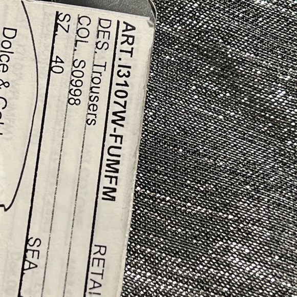 DOLCE & GABBANA METALLIC TROUSER PANT W/PIN STRIPE - EU size 40 - Picture 16 of 16